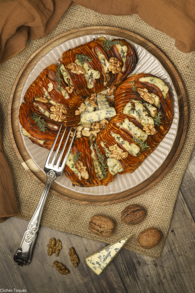 Cliches Toques-Butternut hasselback fourme d'Ambert